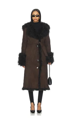 Daphne Shearling Suede Coat in Brown. - size M (also in S) - Susanna Chow - Modalova