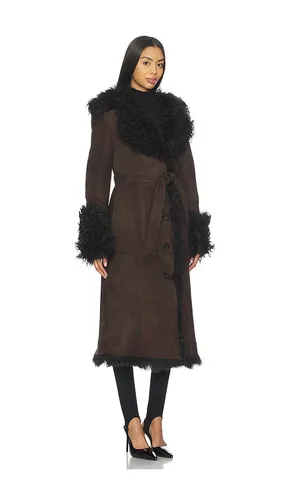 Daphne Shearling Suede Coat in Brown. - size M (also in S) - Susanna Chow - Modalova