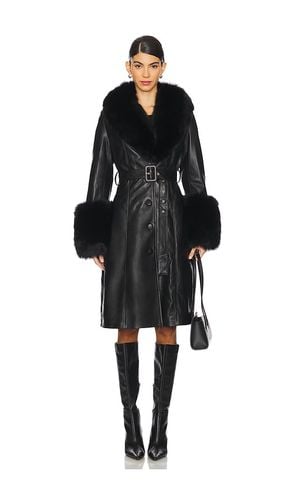 Jojo Leather Coat With Fur Trim in . - size L (also in M) - Susanna Chow - Modalova