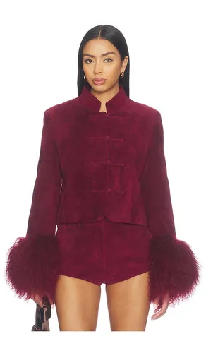 Leighton Shearling Trim Suede Jacket in . Size L. Also in M - Susanna Chow - Modalova