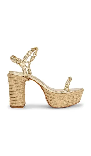 Nara Platform Sandal in Metallic Gold. - size 10 (also in 7.5, 8.5, 9, 9.5) - Schutz - Modalova