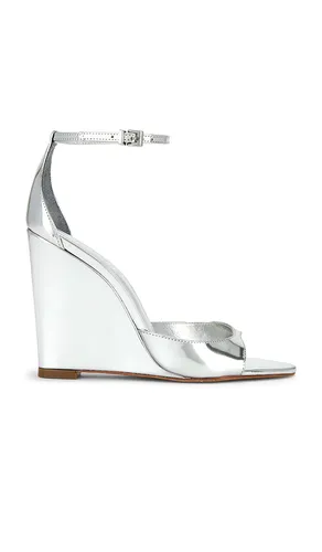 Scarlett Wedge Sandal in Metallic Silver. - size 8.5 (also in 9.5, 10) - Schutz - Modalova