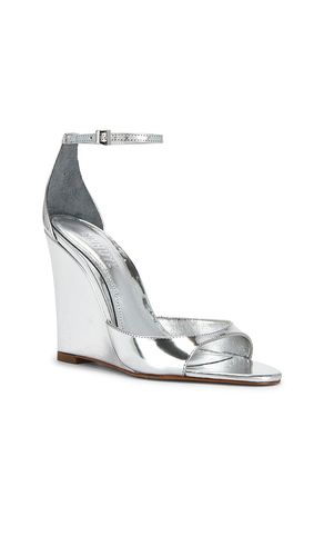 Scarlett Wedge Sandal in Metallic Silver. - size 8.5 (also in 9.5, 10) - Schutz - Modalova