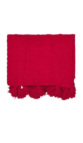 Braided Pom Pom Throw in Red - Sunday Citizen - Modalova