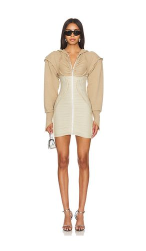 Open Seam Zip Hoodie Dress in Tan. - size M (also in S) - SAMI MIRO VINTAGE - Modalova