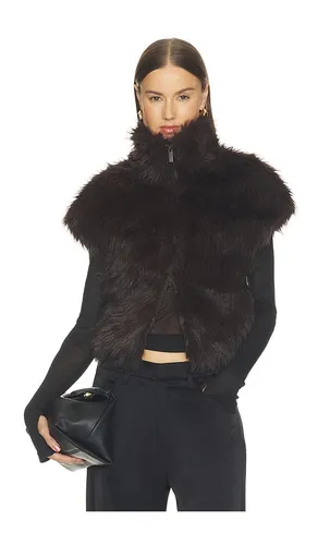 Silky Faux Fur Vest in Chocolate. - size M (also in S) - Sanctuary - Modalova