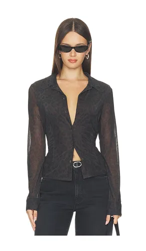 Fitted Mesh Button Down Top in Brown. - size XXS (also in XS, S, M) - Sanctuary - Modalova