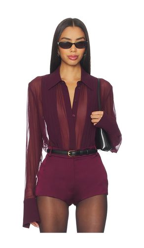 Meghan Panelled Silk Blouse in Burgundy. - size L (also in M, S, XS) - SANS FAFF - Modalova