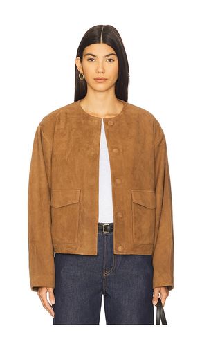 Suede Utility Cocoon Bomber in Tan. - size L (also in S, XL) - St. Agni - Modalova
