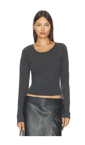 Fine Merino Wool Long Sleeve Top in Charcoal. - size L (also in M, S, XS, XXS) - St. Agni - Modalova