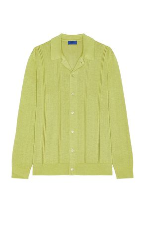 Jahmad linen long sleeve polo en color verde talla L en - Green. Talla L (también en M, S, XL/1X) - SATURDAYS NYC - Modalova