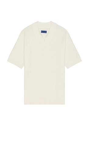 Alex merino wool open placket polo en color crema talla L en - Cream. Talla L (también en M, S, XL/1X) - SATURDAYS NYC - Modalova