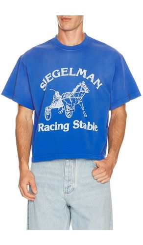 Racing Stable Boxy Tee in Blue. - size XS (also in S, M, L, XL/1X) - Siegelman Stable - Modalova