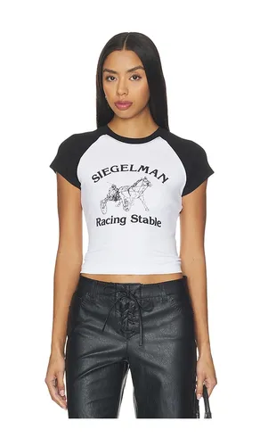 Short Sleeve Racing Stable Raglan Tee in Black & White. - size XS (also in S, M, L, XL/1X) - Siegelman Stable - Modalova