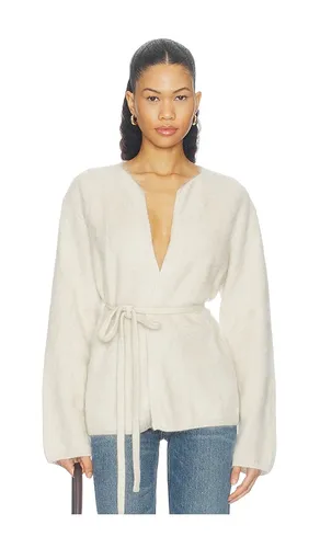 Brushed Cardigan in Ivory. - size L (also in M, S, XL) - Soft Goat - Modalova