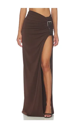 Floor Length Gathered Belt Skirt in Brown. - size L (also in M, S, XL, XS) - Sid Neigum - Modalova