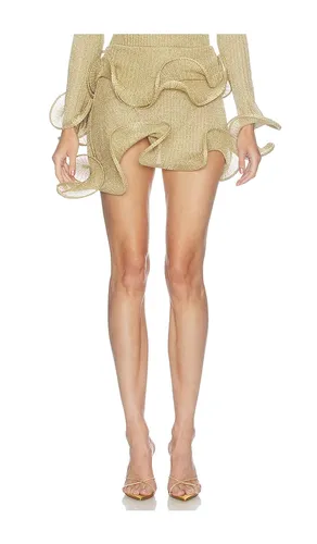 Wave Hem Bamboo Mini Skirt in Metallic . - size L (also in M, S, XS, XXS) - Sid Neigum - Modalova