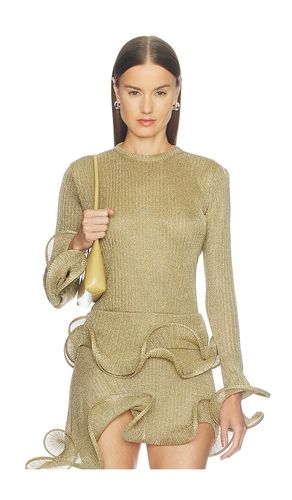Wave sleeve bamboo top en color oro metálico talla L (también en M, S, XL, XS) - Sid Neigum - Modalova