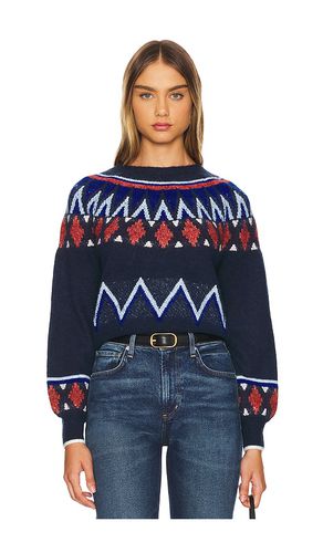 Fairisle Crew Neck Sweater in Navy. - size L (also in M, S, XL, XS) - SUNDRY - Modalova