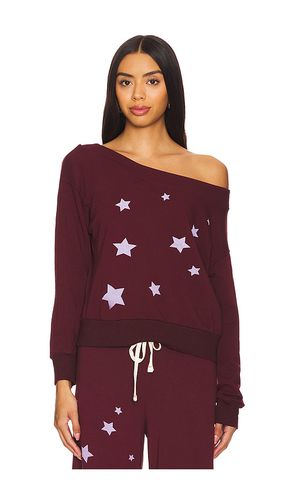 Stars Off Shoulder Sweatshirt in Burgundy. - size L (also in M, S, XL, XS) - SUNDRY - Modalova