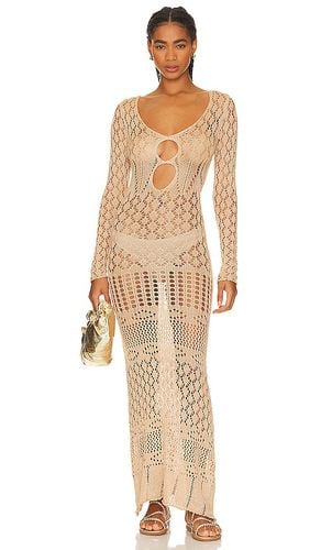 X REVOLVE Long Sleeve Crochet Maxi Dress in Tan. - size L (also in M, S, XL, XS) - SNDYS - Modalova