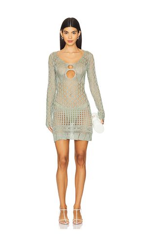 Long Sleeve Crochet Mini Dress in Olive. - size L (also in M, S, XL, XS, XXS) - SNDYS - Modalova