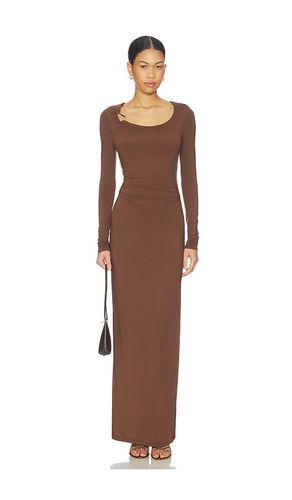 Ashley Scoop Neck Maxi Dress in Brown. - size M (also in S, XS) - SNDYS - Modalova