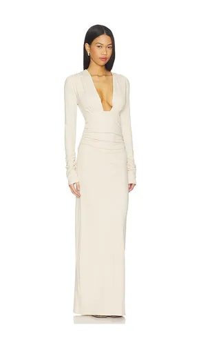 Foxx Long Sleeve Maxi Dress in Cream. - size S (also in M, L) - SNDYS - Modalova