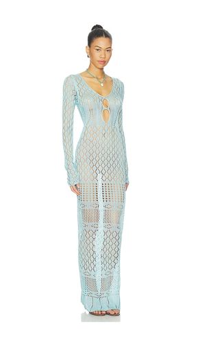 Long Sleeve Crochet Maxi Dress in Baby Blue. - size S (also in XS, M, L) - SNDYS - Modalova