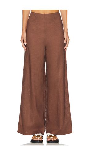 X REVOLVE Nina Linen Pant in Brown. - size L (also in M, S, XL, XS, XXS) - SNDYS - Modalova