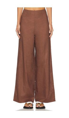 X REVOLVE Nina Linen Pant in Brown. - size L (also in M, S, XS, XXS) - SNDYS - Modalova