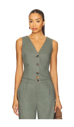 X REVOLVE Allegra Linen Vest in Olive. - size L (also in M, S, XL, XXL) - SNDYS - Modalova