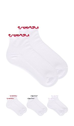 Pack Ruffle Contrast Ankle Socks in - Stems - Modalova