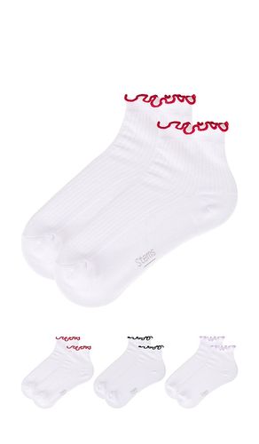 Pack Ruffle Contrast Ankle Socks in - Stems - Modalova