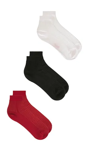 Pack Silky Rib Quarter Socks in - Stems - Modalova