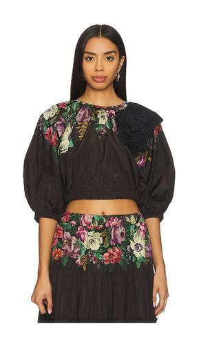 Viktoria Print Bubble Cropped Top in . Taglia S. Also in M - Sea - Modalova
