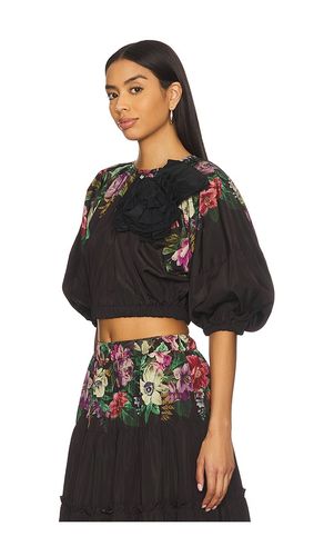 Viktoria Print Bubble Cropped Top in . Size M. Also in S - Sea - Modalova