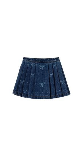 Kids Denim Bow Print Skirt in . - size 3/4T (also in 5/6T, 6/7) - self-portrait - Modalova