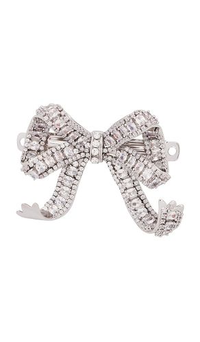 Crystal Bow Hair Clip in Metallic - self-portrait - Modalova