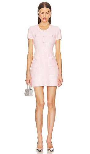 Sequin Knit Mini Dress in Rose. - size M (also in L, XS) - self-portrait - Modalova