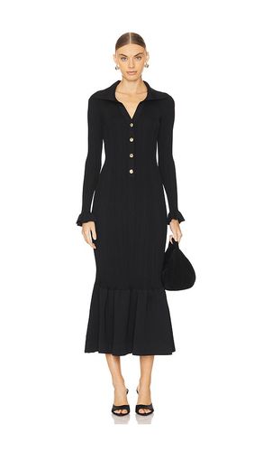 Ribbed Knit Fluted Midi Dress in . Taglia M, S - self-portrait - Modalova