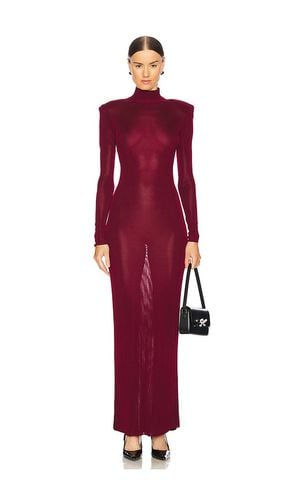 Viscose Knit Maxi Dress in Burgundy. - size L (also in M, S, XS) - self-portrait - Modalova