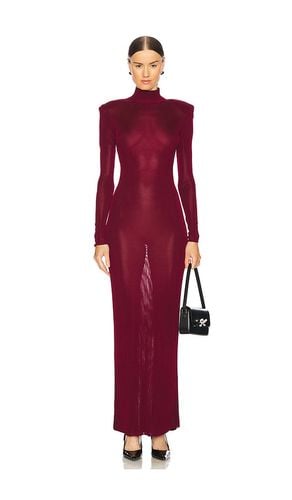 Viscose Knit Maxi Dress in Burgundy. - size L (also in M, XS) - self-portrait - Modalova