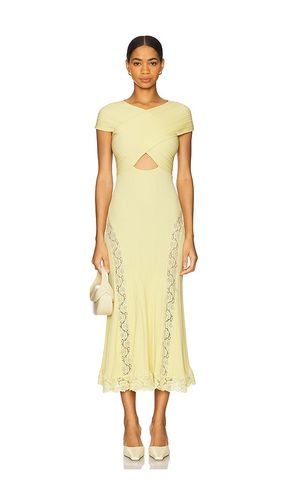 Vestido midi dress en color talla L en - Yellow. Talla L (también en M) - self-portrait - Modalova