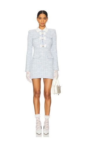 Check Collared Knit Mini Dress in Baby . - size M (also in S) - self-portrait - Modalova