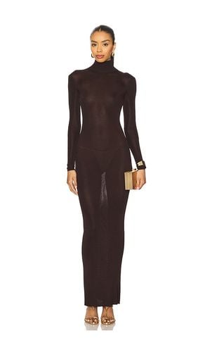 Knit Maxi Dress in Chocolate. - size L (also in M, XS) - self-portrait - Modalova