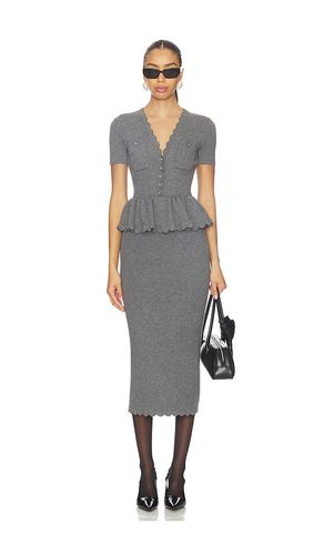 Peplum Knit Midi Dress in . - size L (also in M) - self-portrait - Modalova