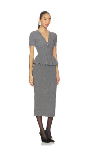 Peplum Knit Midi Dress in . - size L (also in M) - self-portrait - Modalova