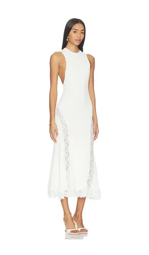 Knit Lace Insert Midi Dress in . Size L. Also in M, S - self-portrait - Modalova