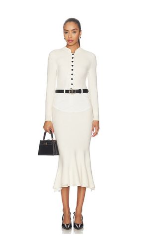 Knit Denim Insert Midi Dress in . Size L. Also in M, S - self-portrait - Modalova